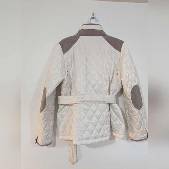Vince Camuto White & Suede Puffer Jacket s: L - Picture 13 of 13